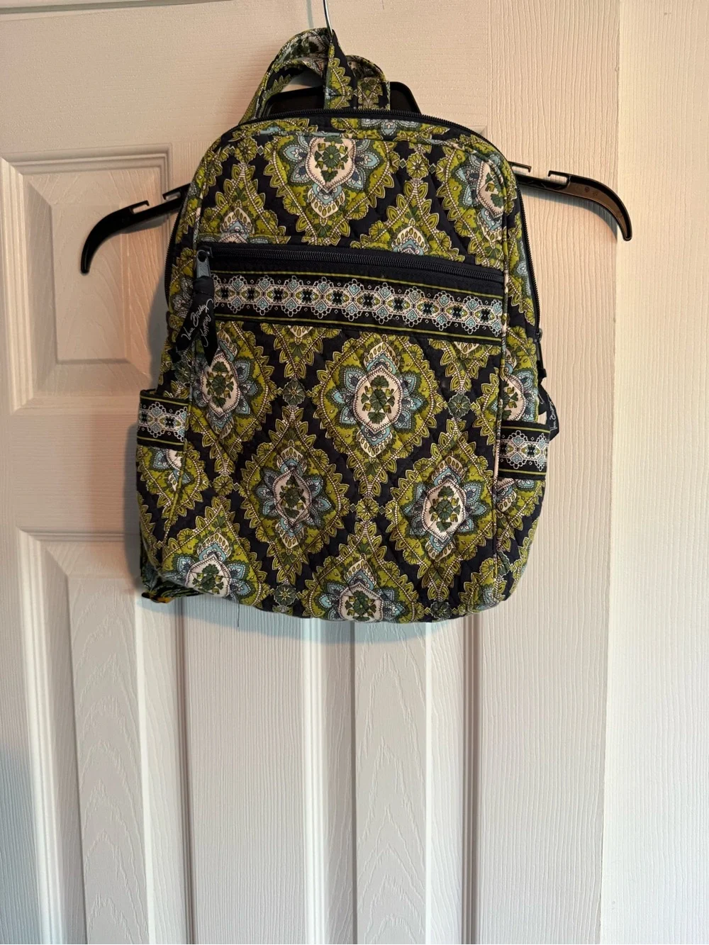 Vera Bradley Olive Green and Black Quilted Pattern Backpack